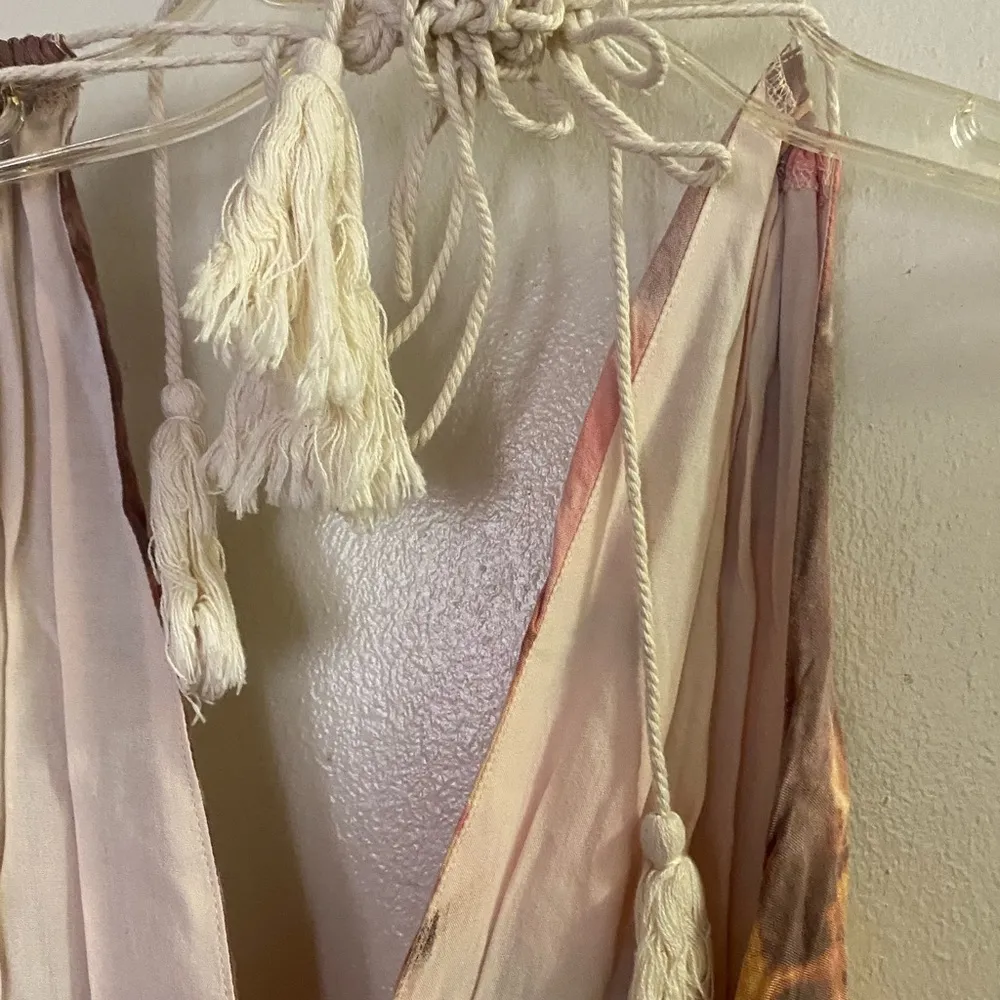 Nectar clothing Brown & Pink Tie Dye Romper M Medium Bust 34” 36” Viscose - Image 9