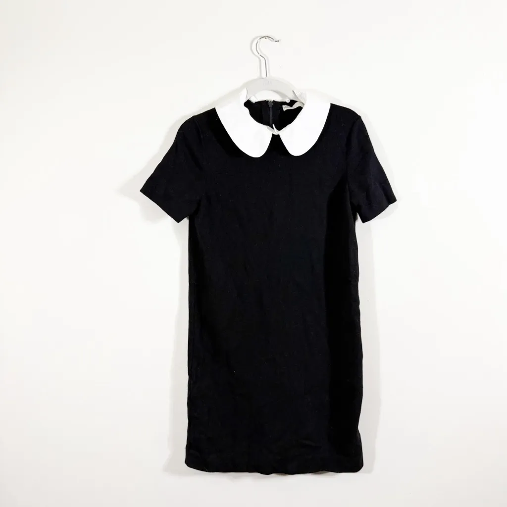 Tory Burch Poplin Collar Sweater Dress Black Wool Small - Image 5