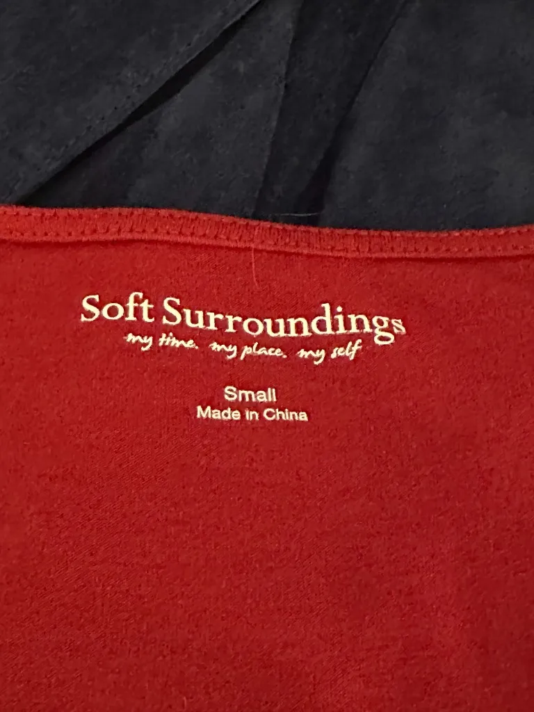 Soft Surroundings casual red jersey knit scoop neck long sleeve tunic Size Small - Image 5