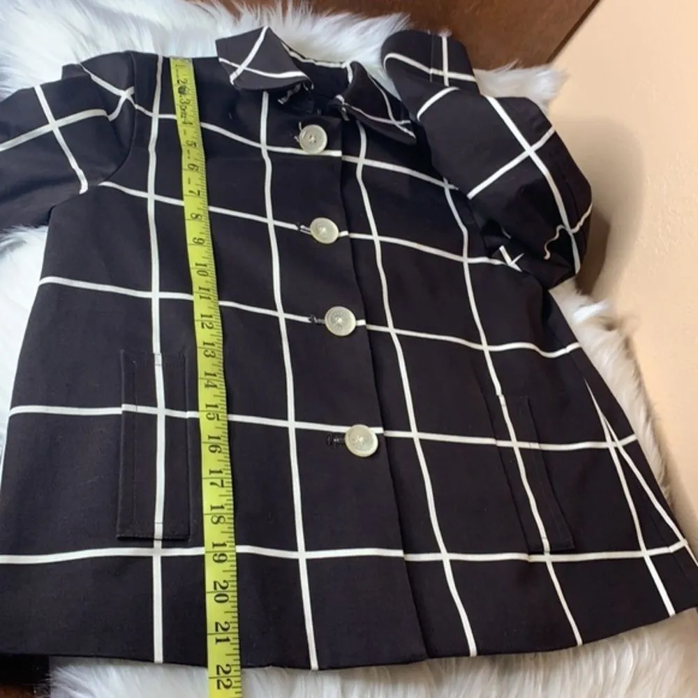 Lauren Ralph Lauren Brown & White Swing Checked Jacket Blazer Size PP - Image 12