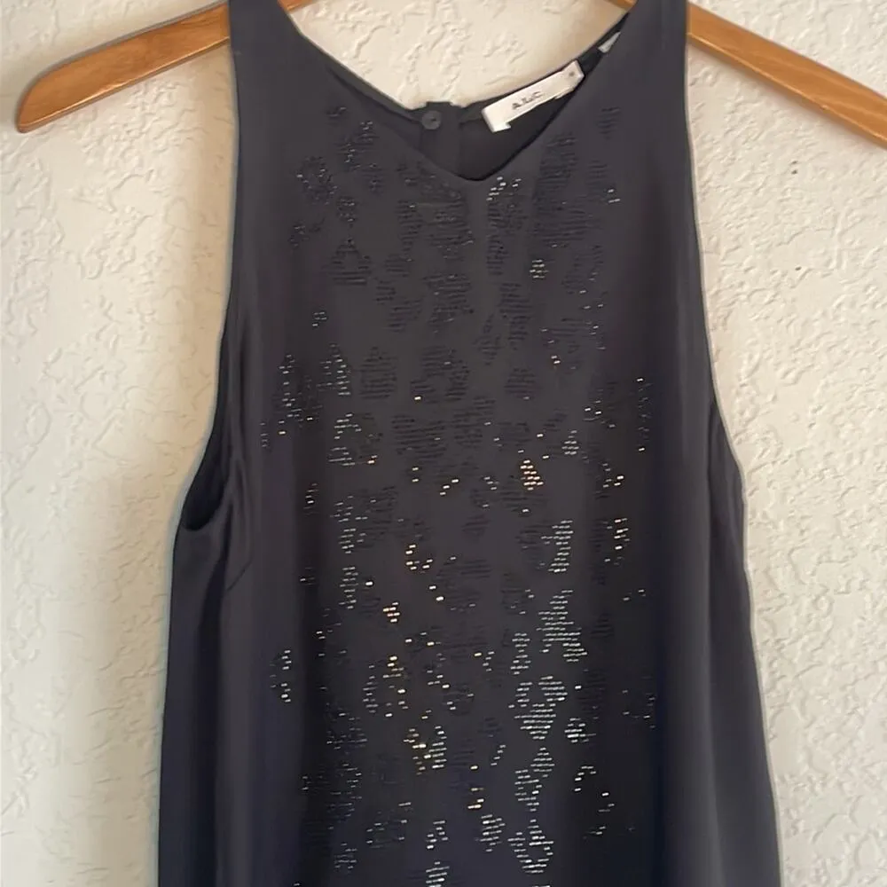 A.L.C. Black Sparkle Studs Sleeveless Tank Top Viscose ALC Date Night Glam Party - Image 2