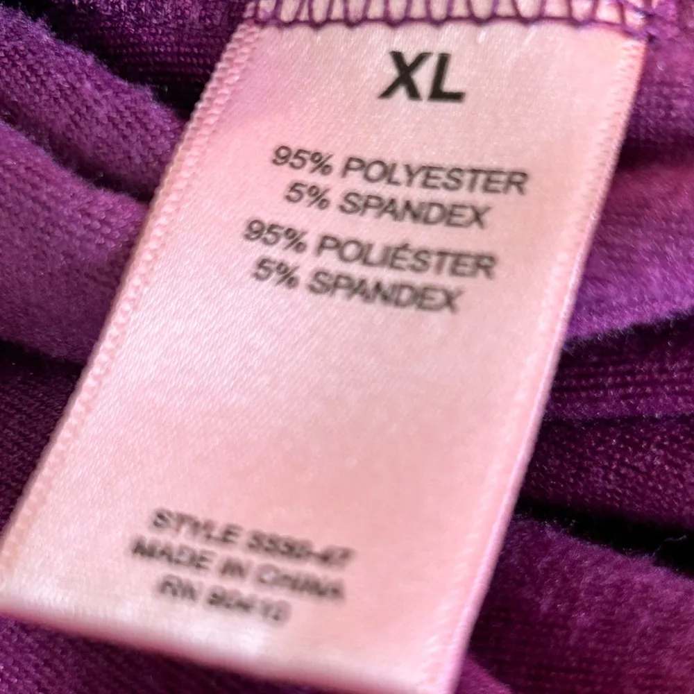 Juicy Couture Purple Velour Crew Neck Sweatshirt Womens Size XL Rhinestones Y2K - Image 5