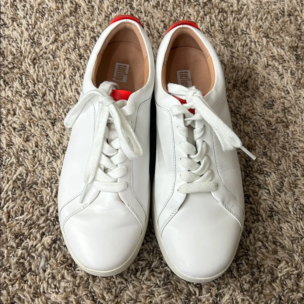 FitFlop Rally Neon-Pop Leather Sneakers Sz 8 - Image 4