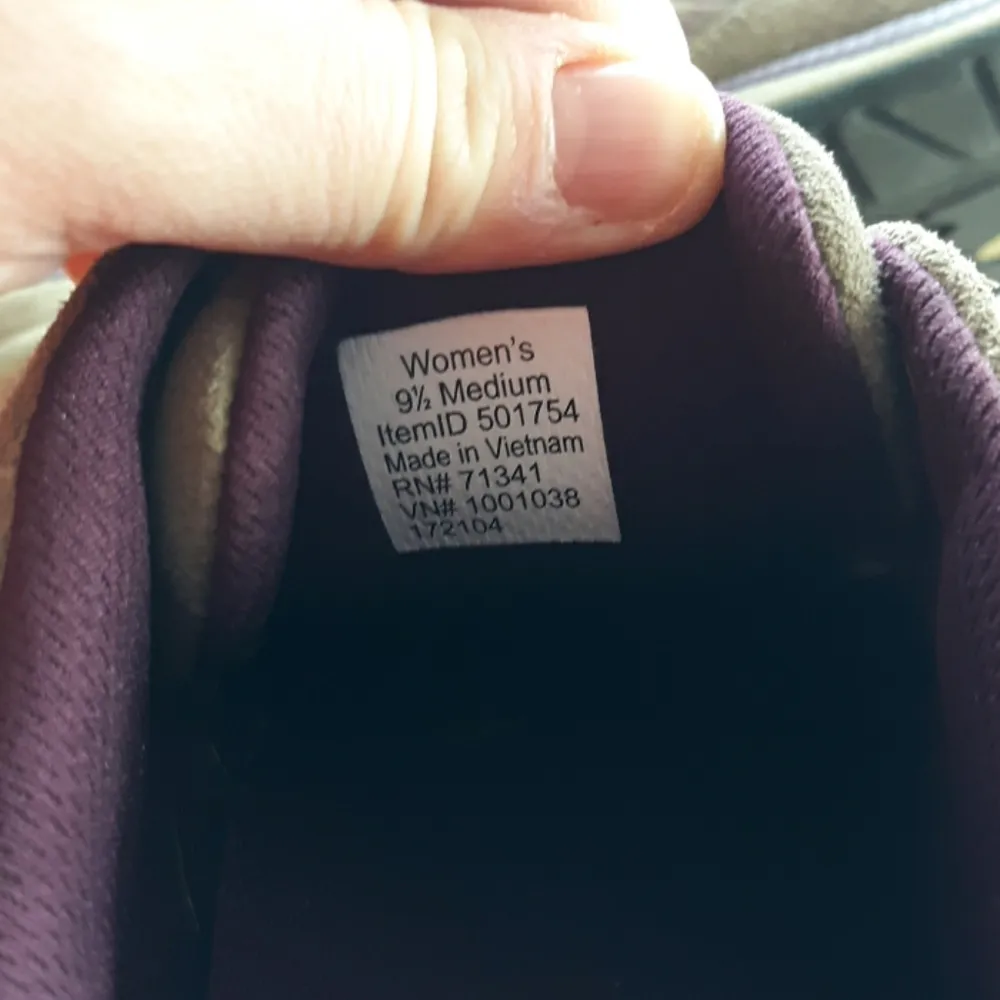 Womens L.L. Bean Suede Sneakers purple tan - Image 6