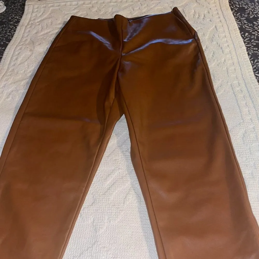 Extra High-Waisted Faux Leather Pants - Image 2