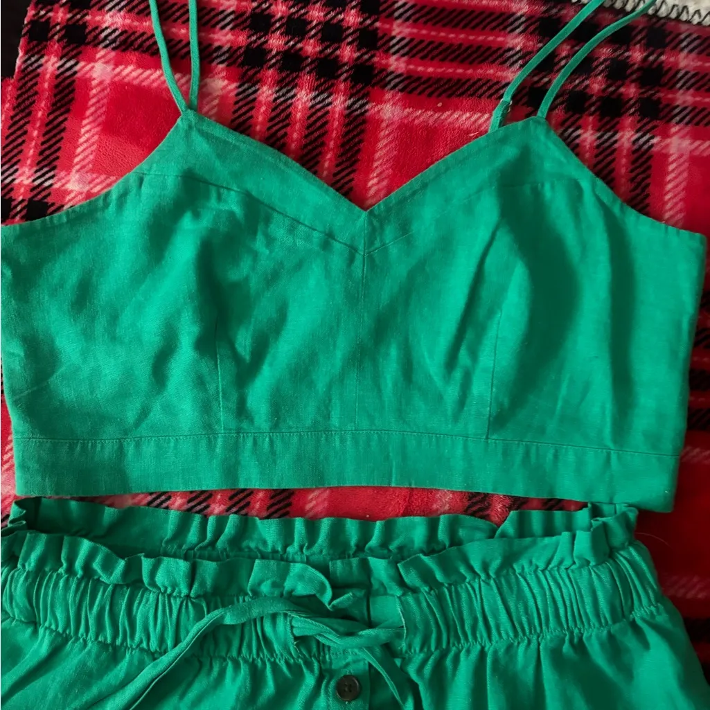 Universal Thread Teal Button-Front A-Line Skirt and top set 2 piece - Image 6