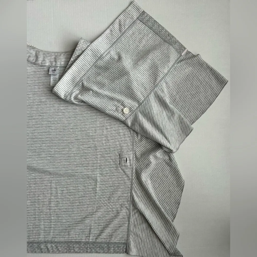 CAbi Cape Women's‎ Gray White Stripe Polka Dot ATC XS/S #5846 - Image 9