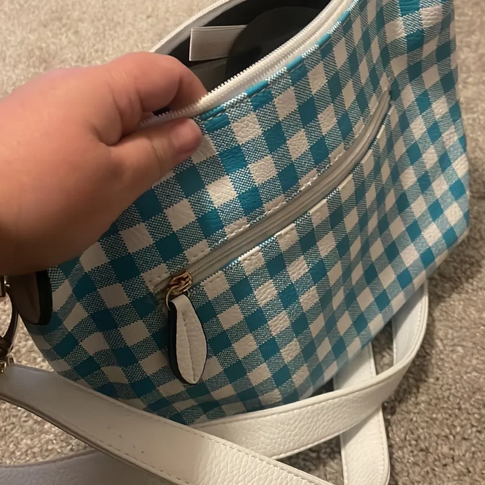 Imoshion pickinick style print summer bag crossbody in blue and white - Image 8