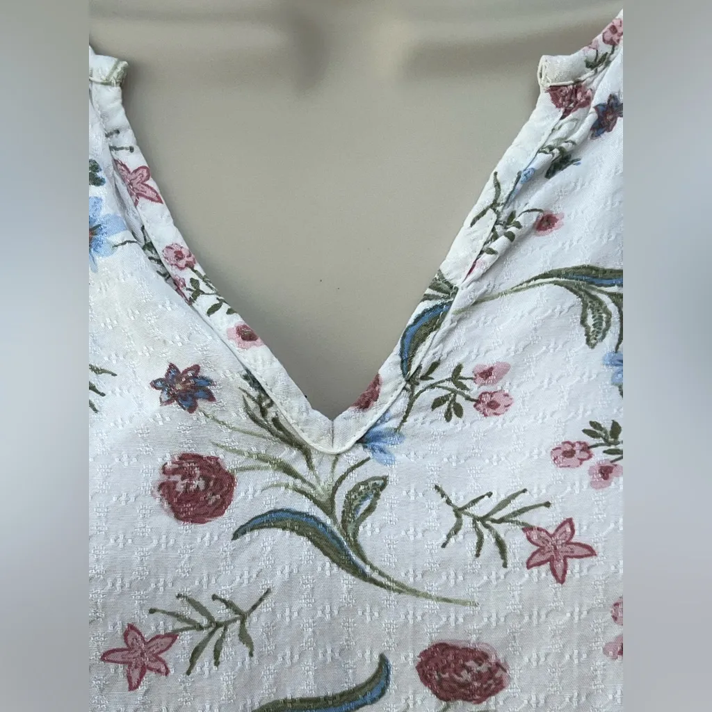 Falls Creek  Women's XL Floral Print V-Neck High Low Top 3/4 Sleeve‎ CottageCore - Image 8