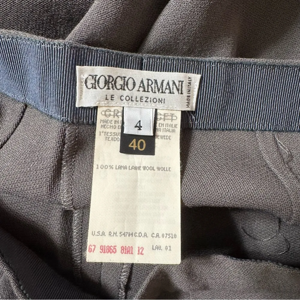 Giorgio Armani Le Collezioni Wool Trousers in Gray Size 4 - Image 4