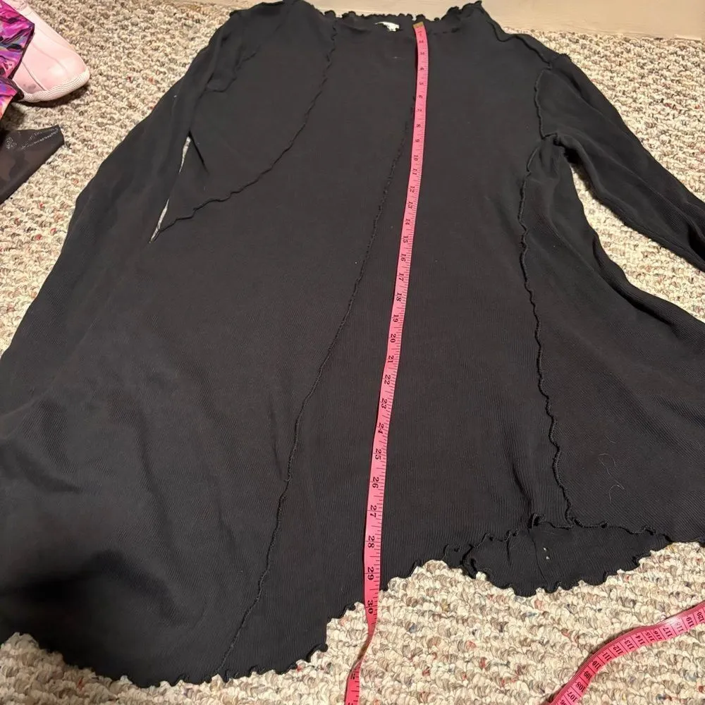 Free People Care Full Swing Asymmetrical Tunic - Black- Size Large - Image 10