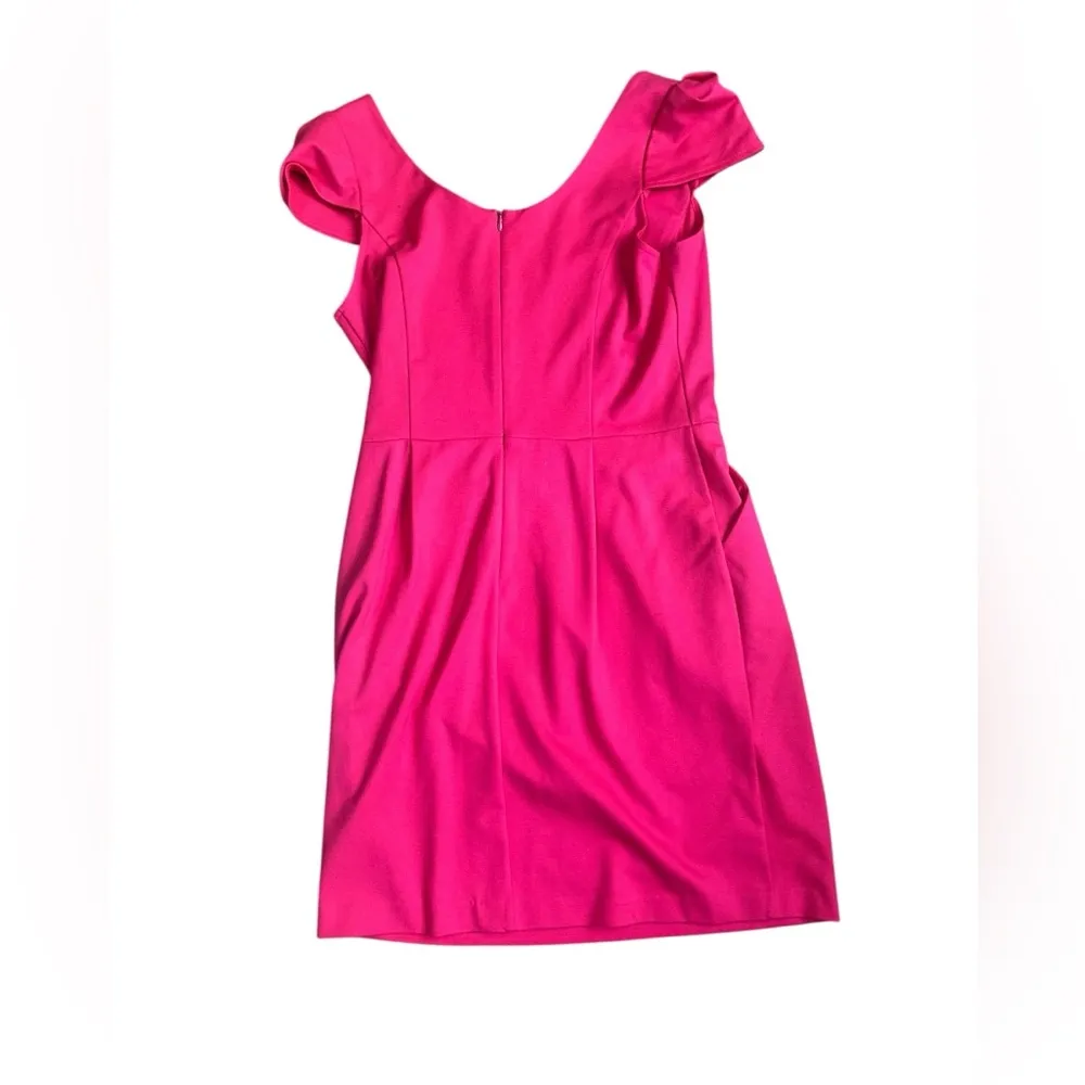 Amanda Uprichard Short Sleeve Bright Coral Pink Pleated Pocket Dress Medium - Image 7