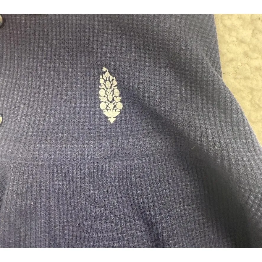 Free People FP Movement Sweater Womens XS Striped Thermal Cropped Thumbholes - Image 4