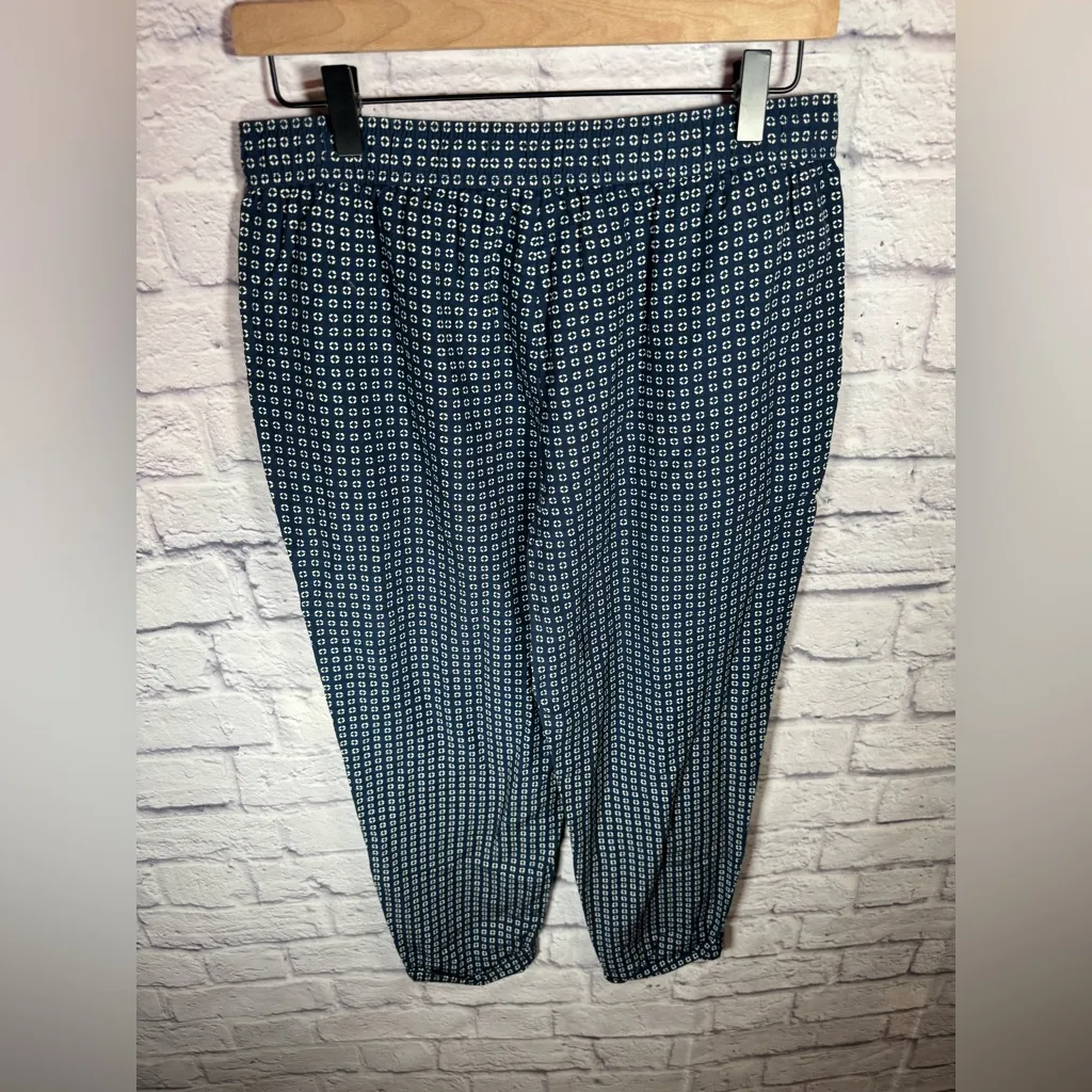 Madewell Women’s Track Trousers Blue Ascot Tile Viscose‎ Jogger Casual Medium - Image 2