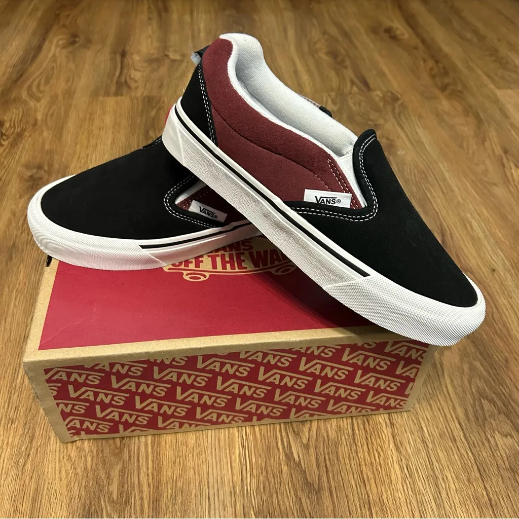 VANS knu black burgundy suede slip on shoes sneakers women’s 9 new - Image 7