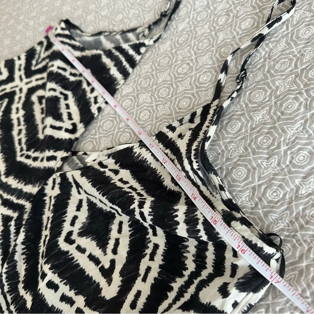 Anthropologie Seafolly Zanzibar V Neck Black White Cover Up Midi Dress Size M - Image 7