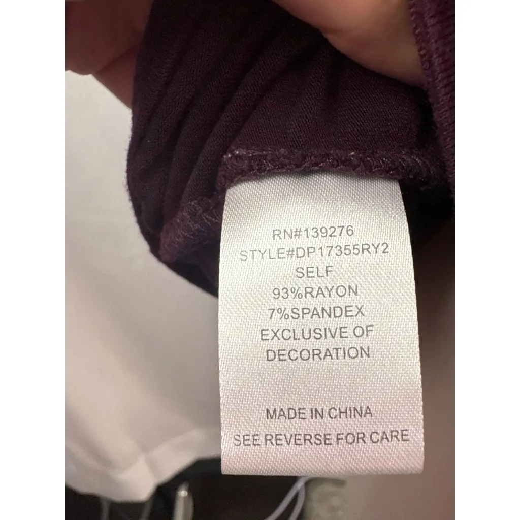 Daniel Rainn Womens Petite Medium Plum Top With Keyhole Back & Pleated Front Des - Image 6