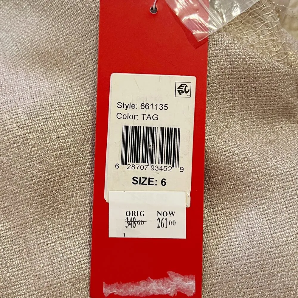 NEW Carmen Marc Valvo Infusion Sequin Embellished V-Neck Dress Tan Size 6 - Image 6