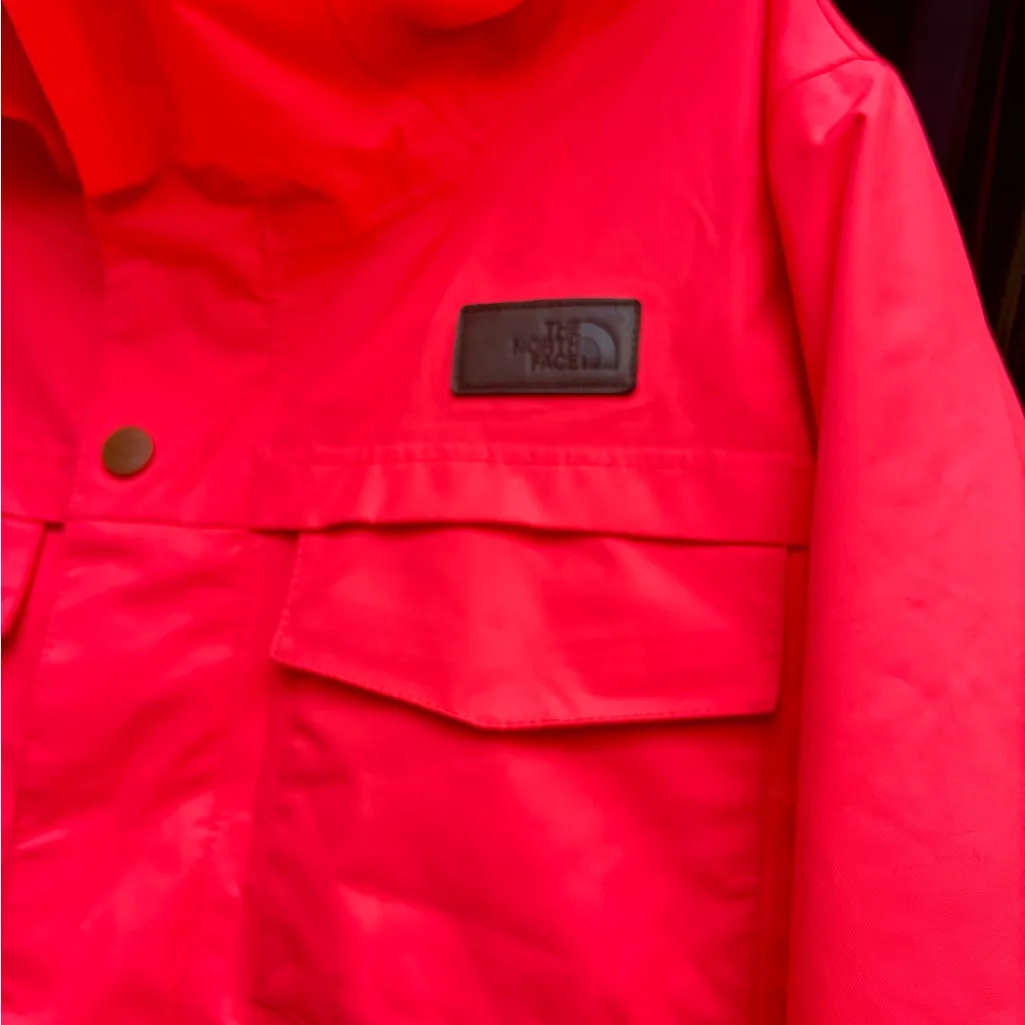 The Northface women’s hooded hyvent neon orange jacket - Image 3