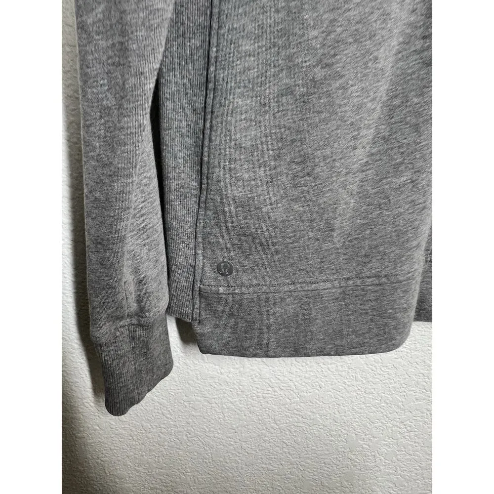 Lululemon Press Pause Pullover Heathered Medium Grey Size 6 - Image 4