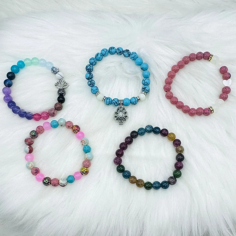 The Boho Wholesale Lot Beaded Bracelet Lot of 5 - Image 2