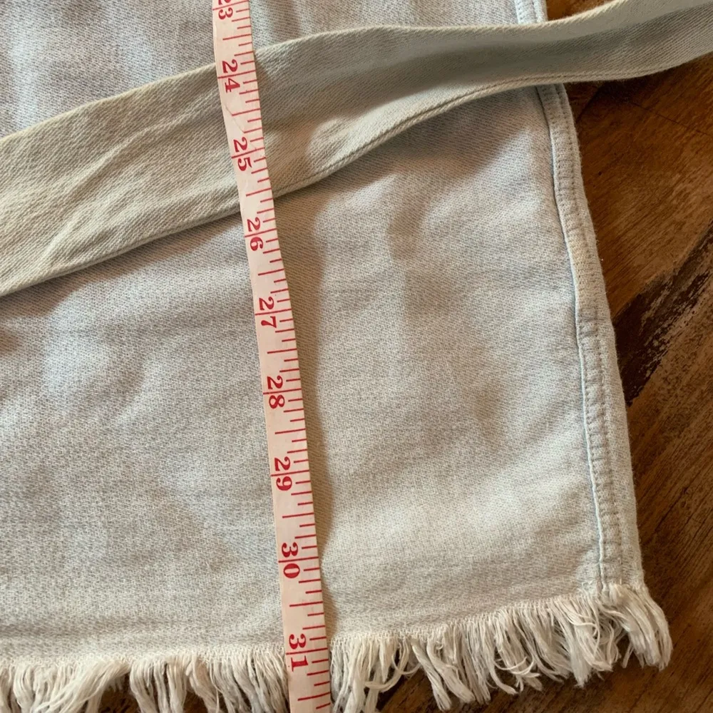 Rosie HW Paige Light Washed Blue Cotton Frayed Edge Sleeveless Dress XS - Image 5