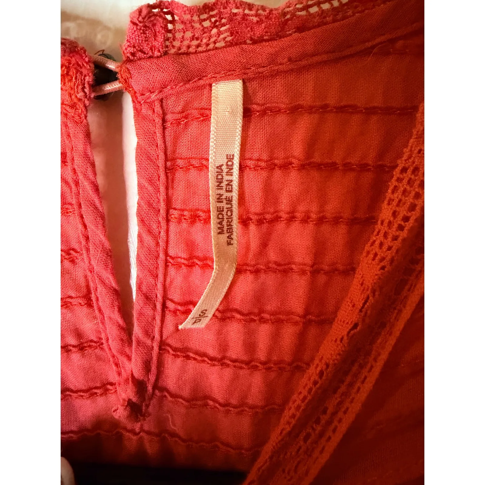 Free People Romantic Revival Coral Soft Feminine Cottagecore Flowy Dress XS S - Image 2