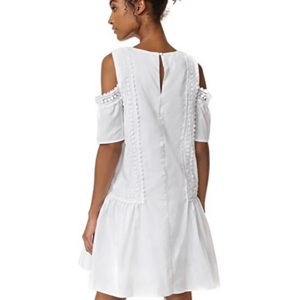 Moon River White Cold Shoulder Lace Detailed Dress (S) - Image 2