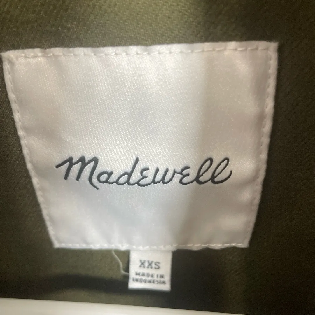 Madewell Bayview Balloon Sleeve Jacket Button Front Olive Green Size XXS Utility - Image 3