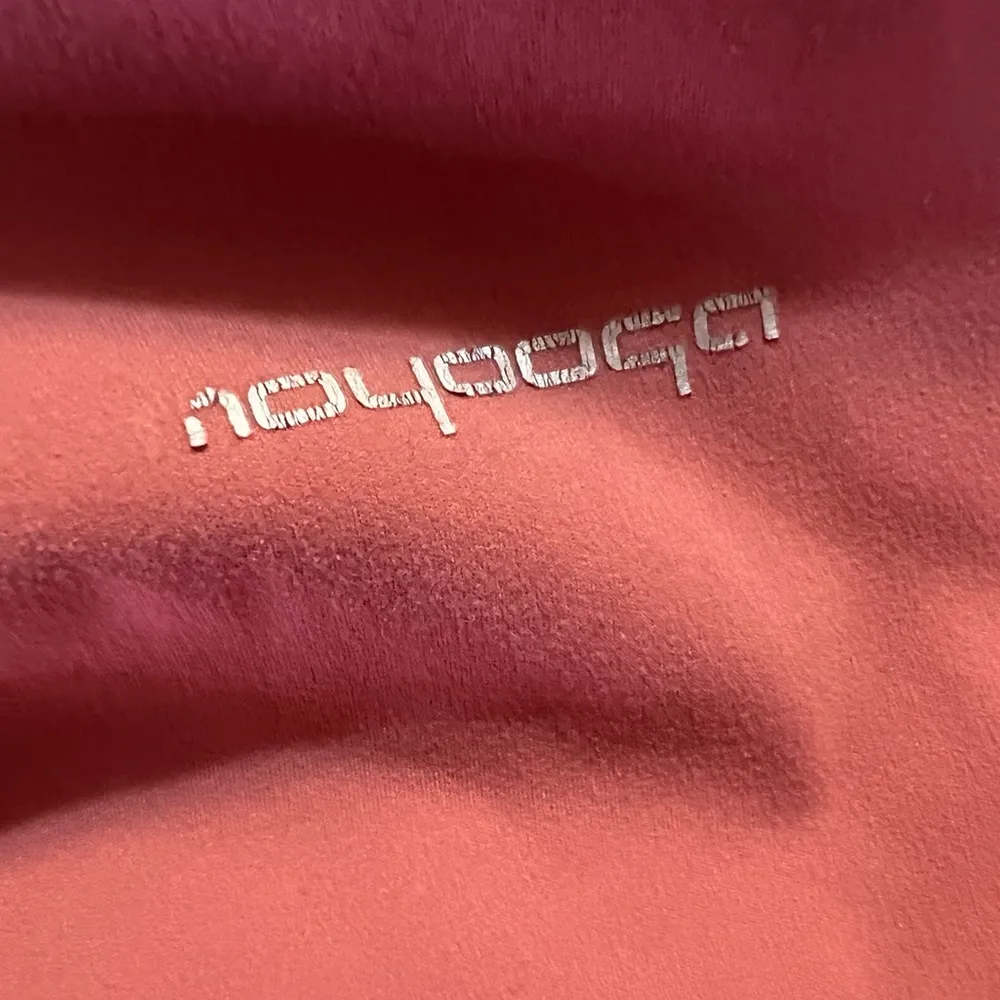 Moyooga Womens Peach Color Ribbed Paneled Activewear Workout Leggings Size Small Pink - Image 5