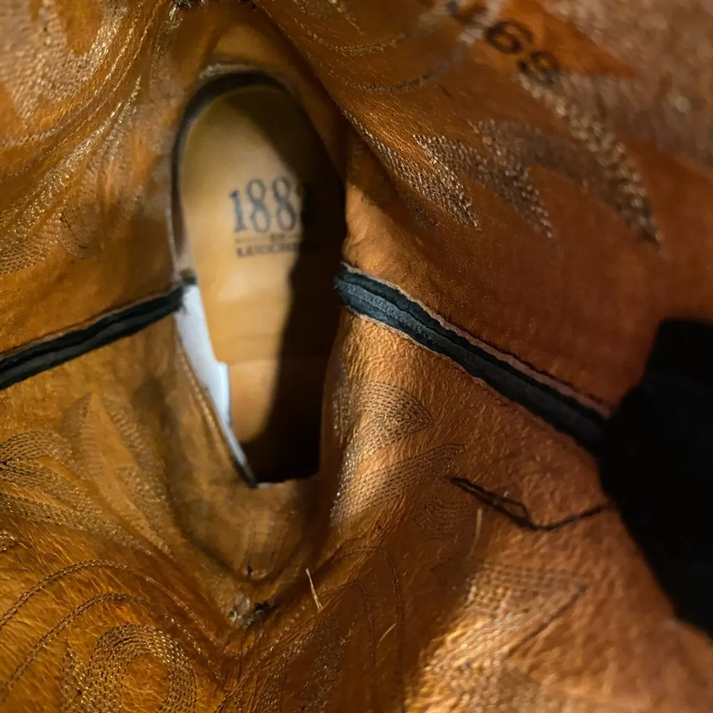 Lucchese 1883 Black Cowboy Boots. Size 9.5. - Image 7