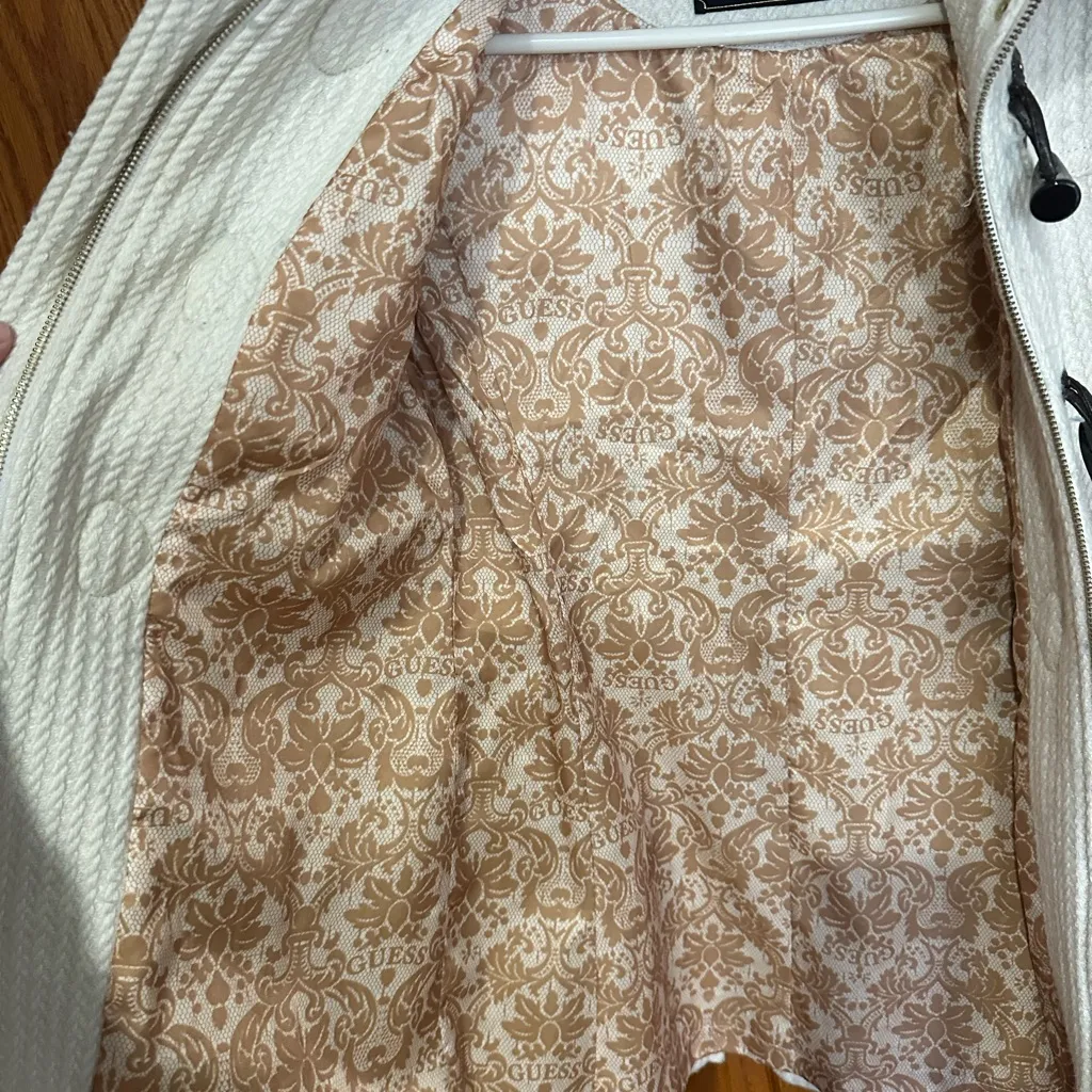 Guess Women's Ivory Toggle Wool Blend Pea Coat - Image 3