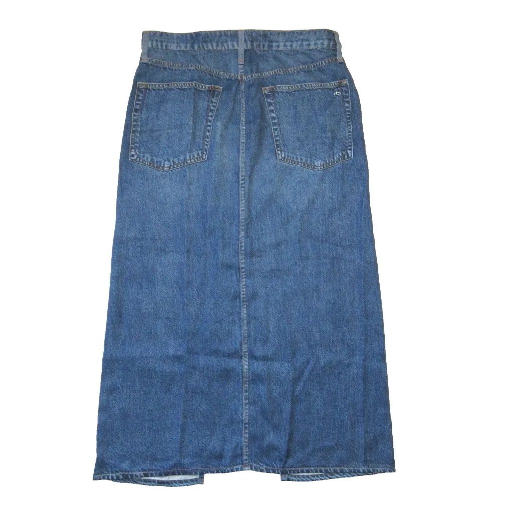 NWT rag & bone Clara Midi in Cameron Liquid Miramar Photo Printed Jean Skirt 31 - Image 10