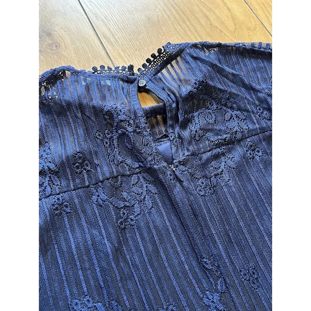 SUZANNE BETRO Navy Blue Lace Bodice Pleated Dress Women's Size XL - NWT $100‎ - Image 6