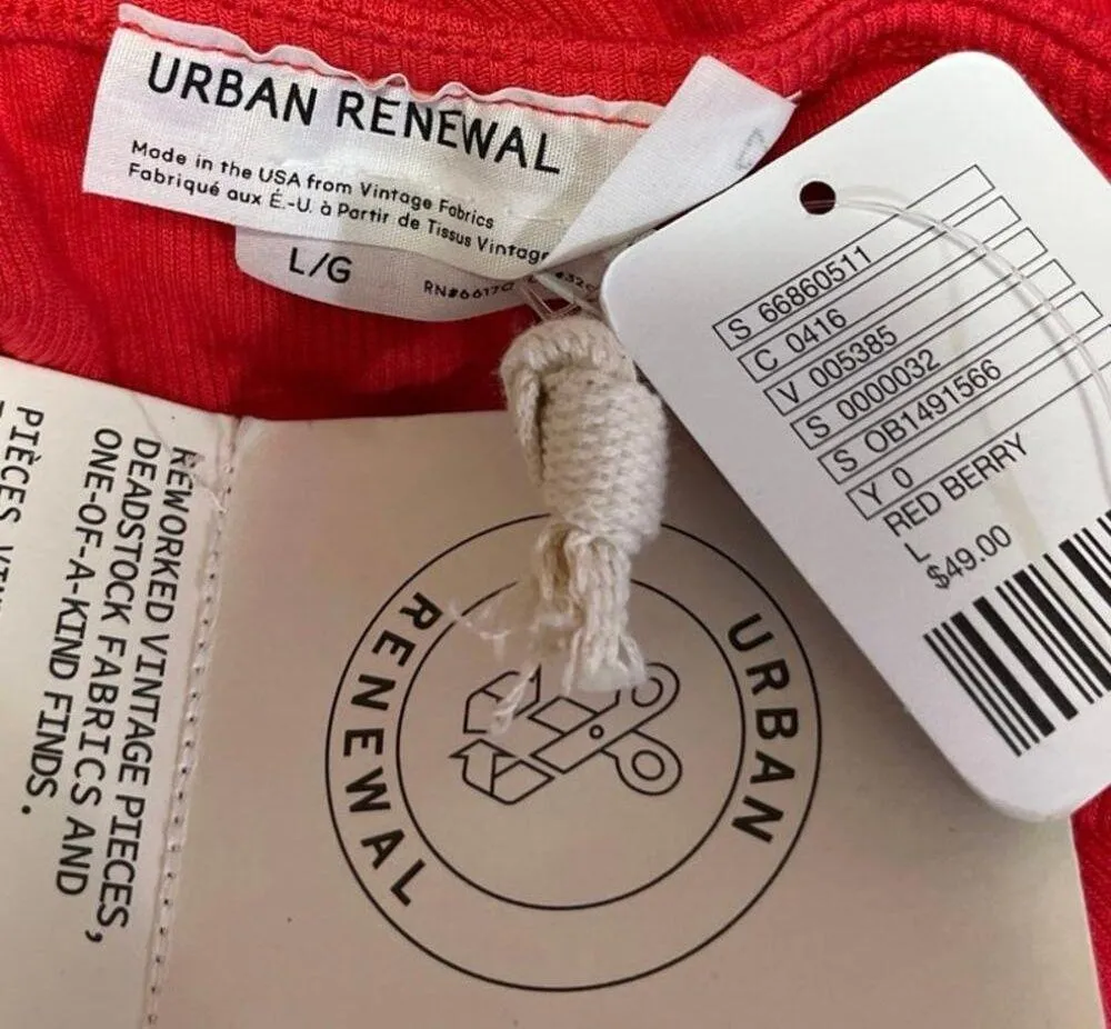 NEW Urban Renewal Red Short Sleeve Ruched Cutout Mini Bodycon Dress Size L - Image 4