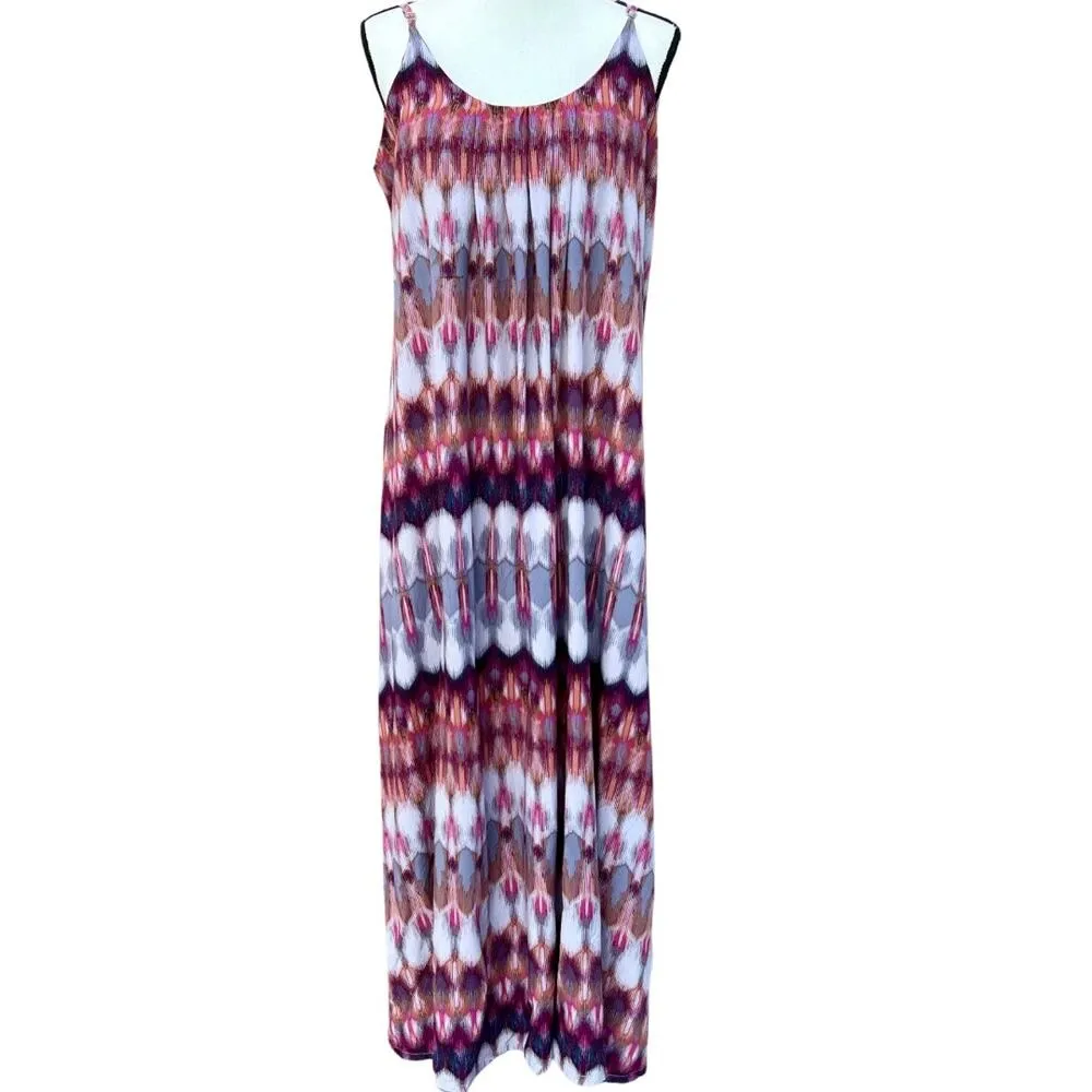 Nicole Miller Women’s Abstract Maxi Dress Size L - Image 2