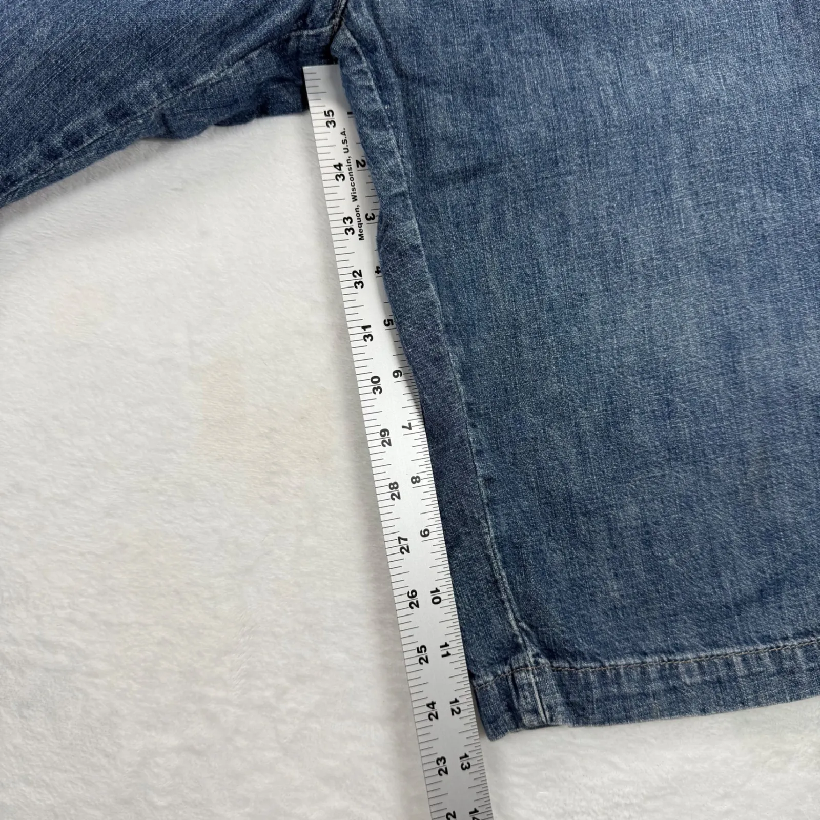 J Jill Denim Culottes Cropped Wide Leg Drawstring Waist Blue Jeans Size 2 - Image 4