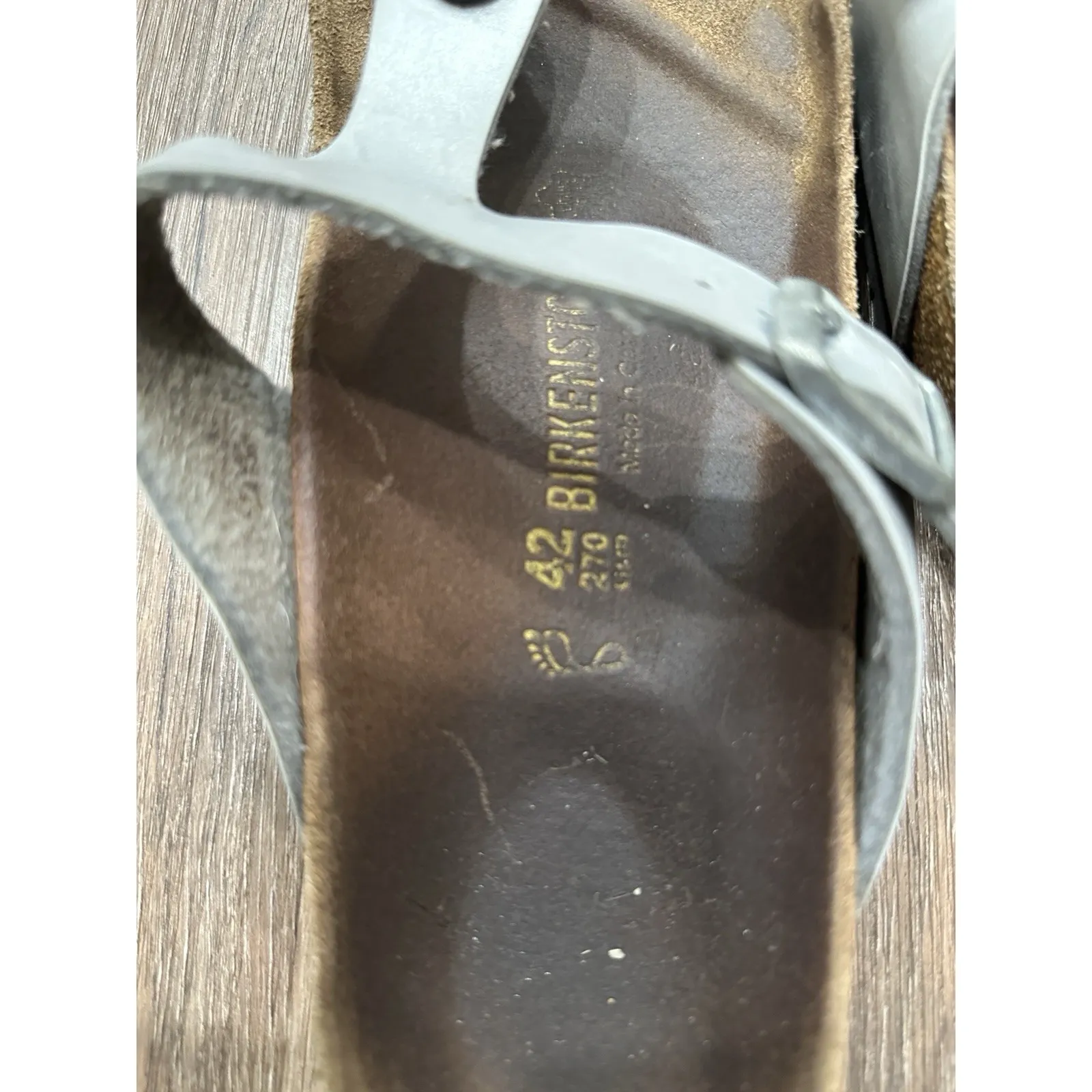 Birkenstock Women Gizeh Icy Metallic Silver Birko-Flor Sandals‎ Sz EU 42 - Image 4