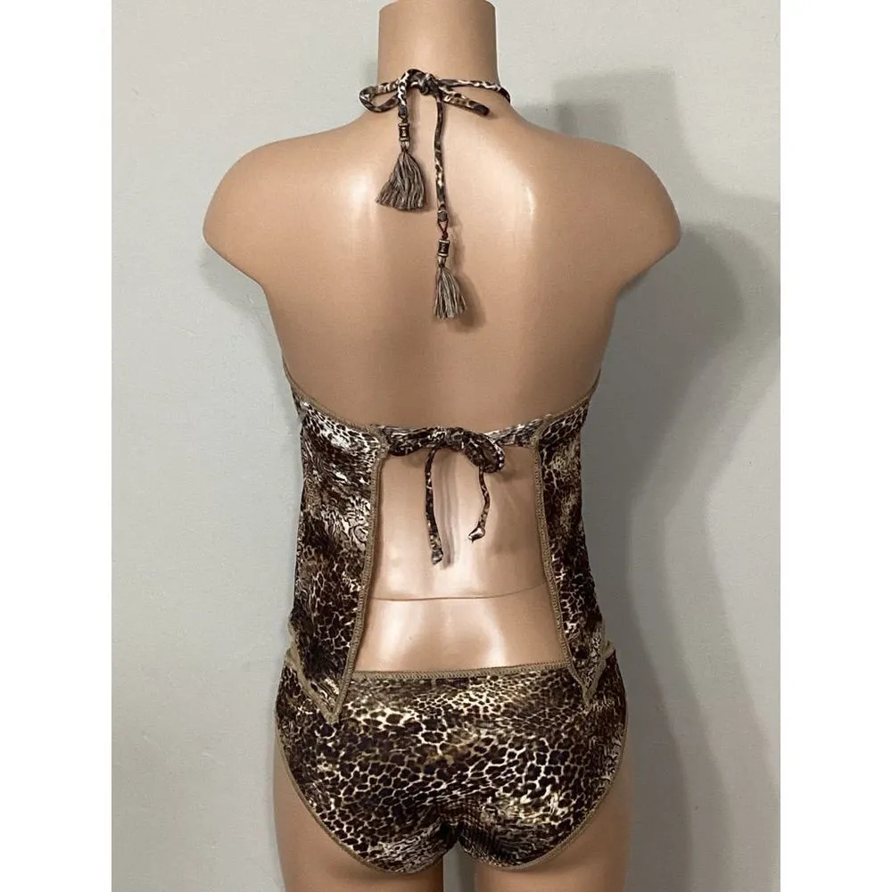 New. BECCA Animal print Ribbed Tankini Set. Normally $155 S-top/M-bottom - Image 5