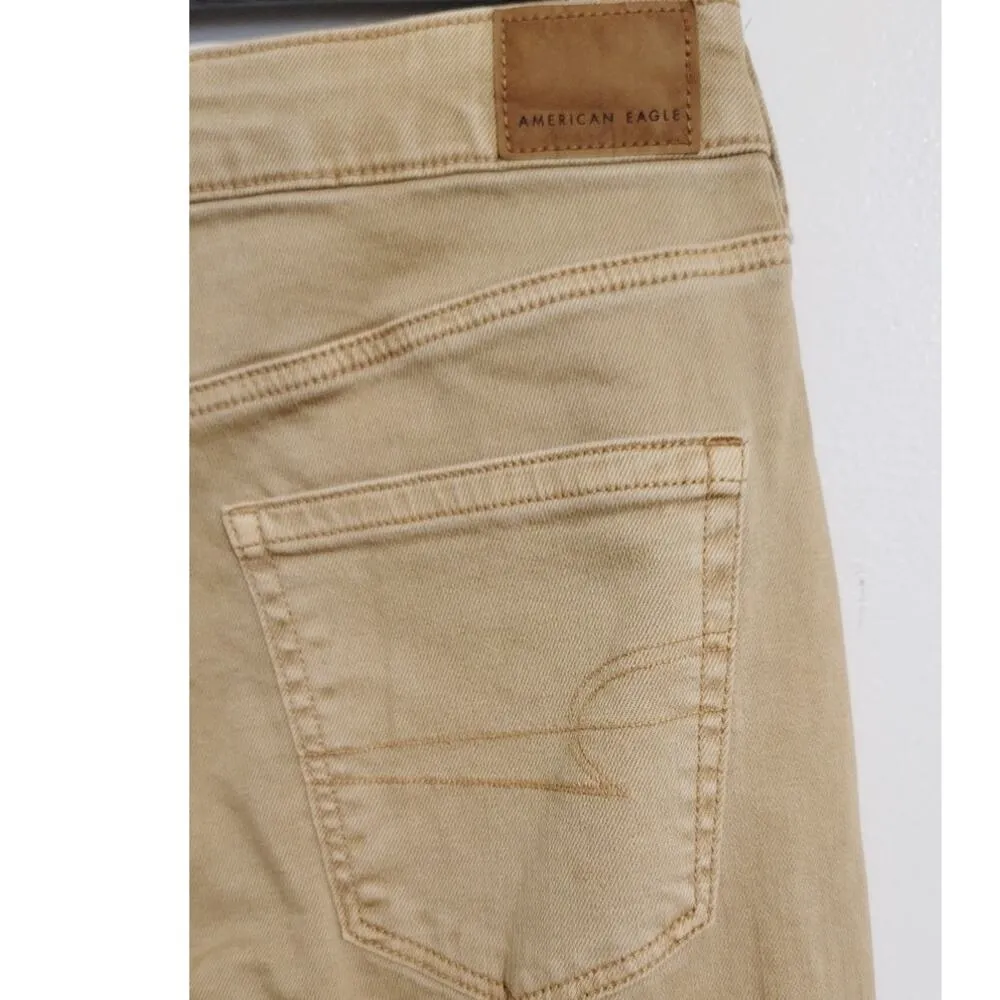 American Eagle Stretch Mom Straight Jeans Toasted Almond Tan 4 / 27 - Image 6