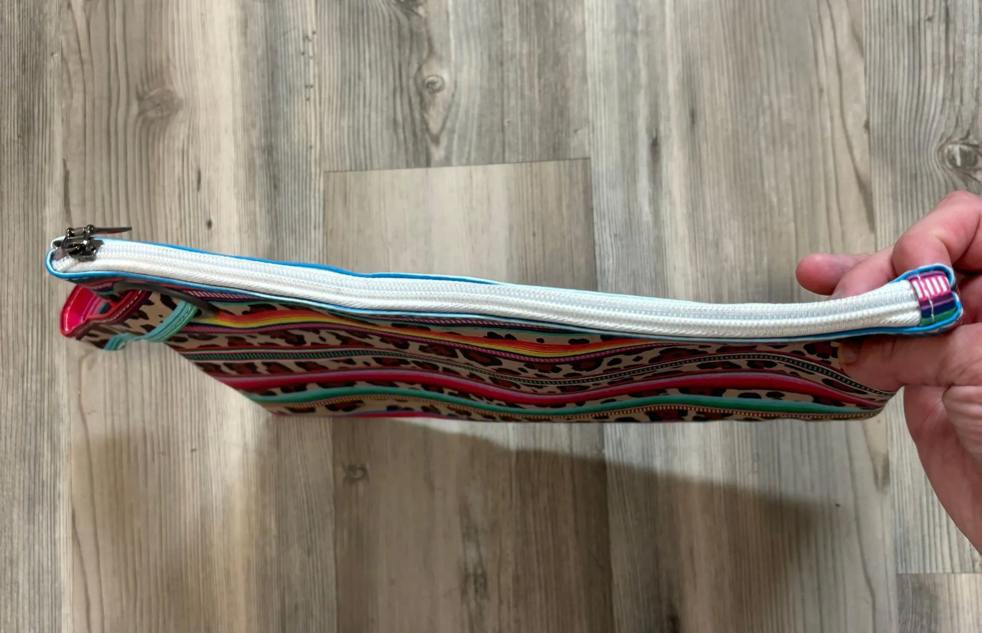 Colorful Clutch Zipper Closure/Zipper inside pocket, width is 19, length is 9 Multiple - Image 3