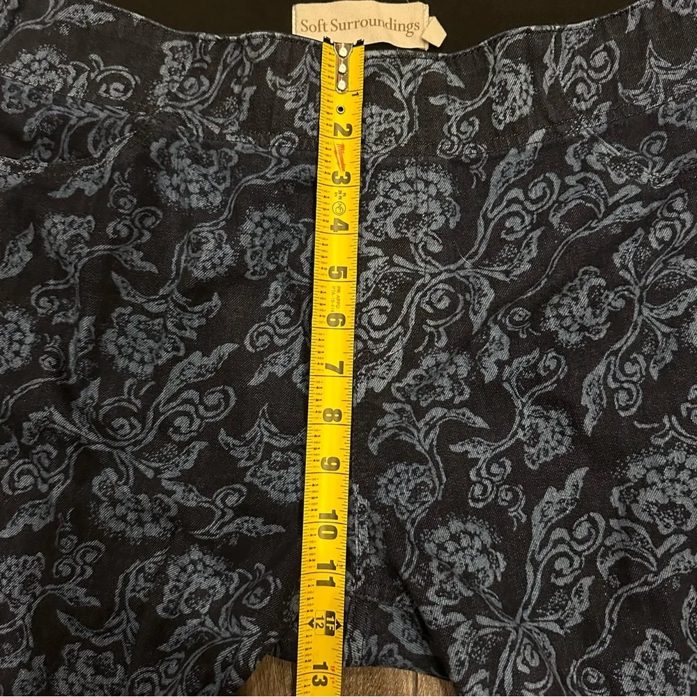 Soft Surroundings Floral Wide Leg Flare Pull on Jeans Size Large Boho Bell - Image 13