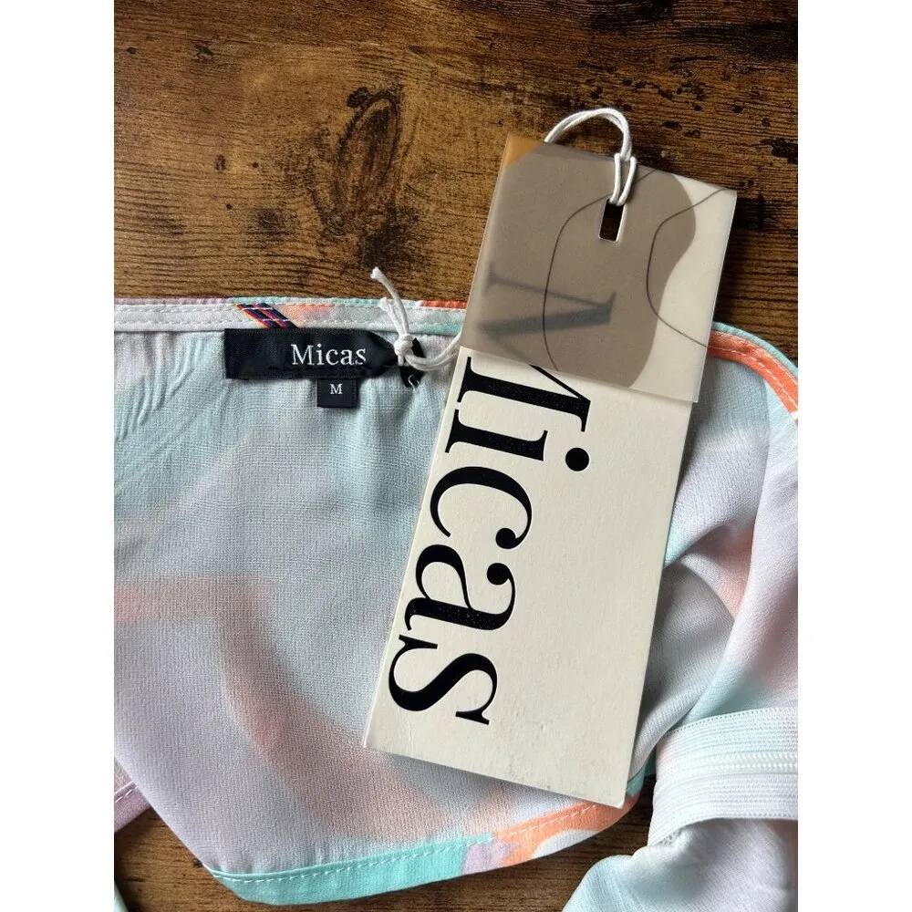 NWT Micas Blue, Orange and Purple Halter Crop Top - Image 5