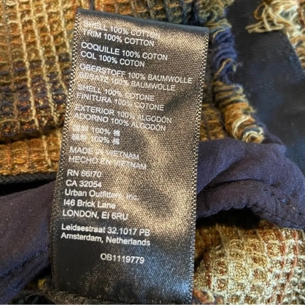 Free People Anneli Plaid Shirt Jacket Shacket Size Small Navy Tobacco - Image 11