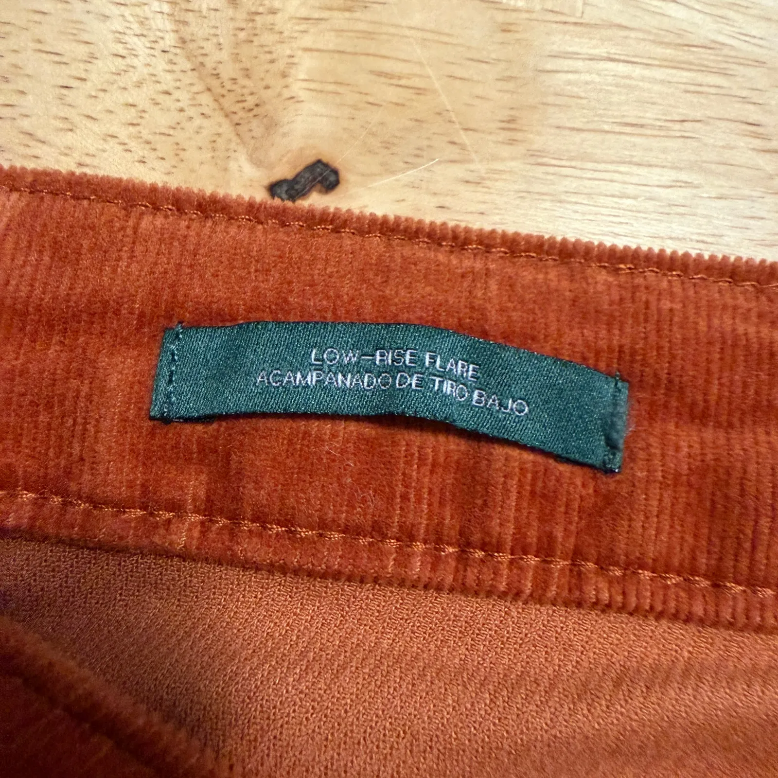 Wild Fable Women's Rust Orange Mid-Rise Corduroy Flare Pants - Size 6 - NWT - Image 11