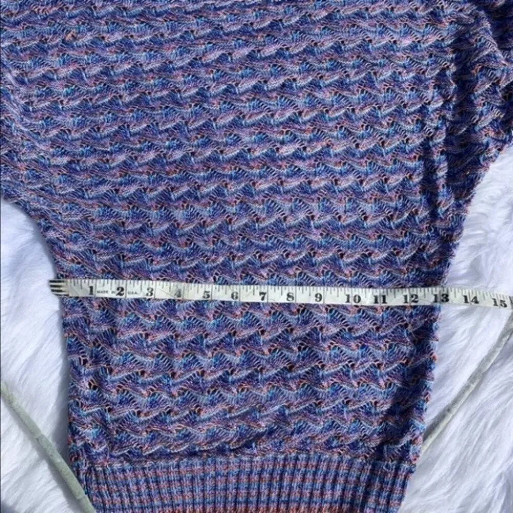 Streetwear Society Size Medium Knit Purple Top Short Sleeve Concert Loungewear - Image 6