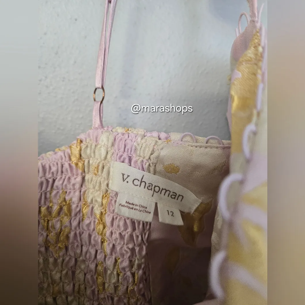 V. Chapman The Vera Dress in Light Lilac Baroque Floral Pink Size 12 - Image 6