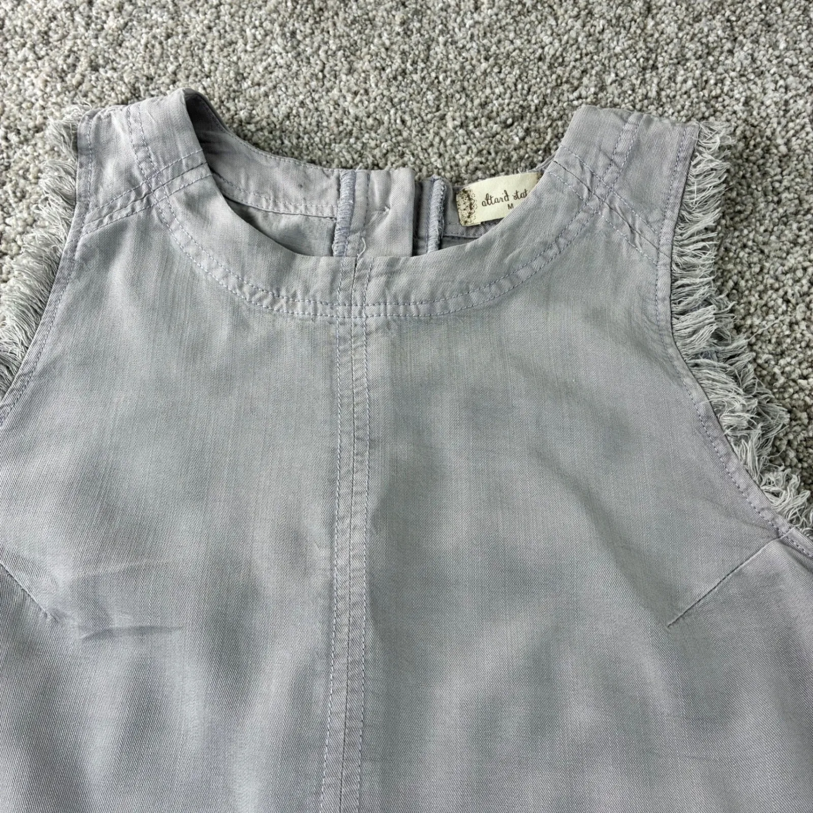 Altar'd State Gray Sleeveless Fringe Tank Top Women's‎ Medium Casual Cute - Image 8