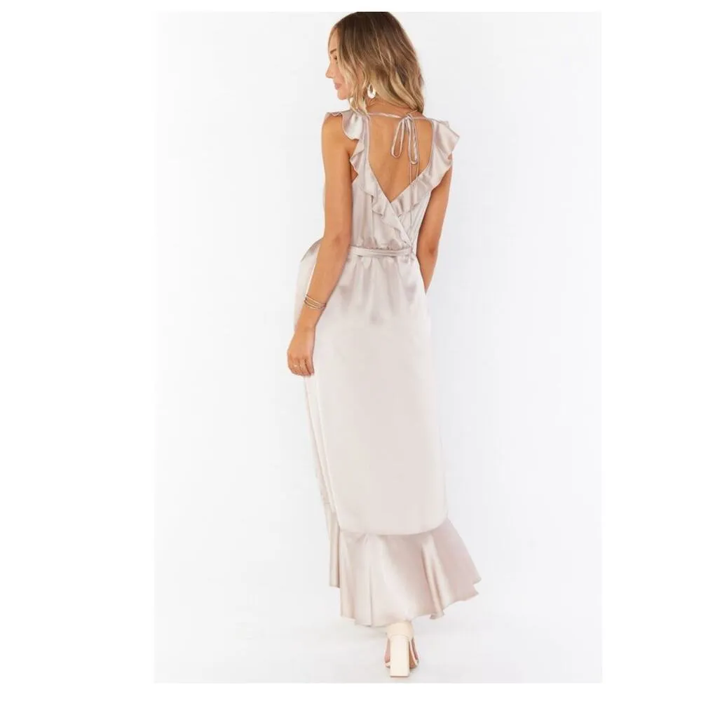 Show Me Your Mumu Dress Extra Small Samantha NWT Show Me The Ring Satin Ruffle - Image 4