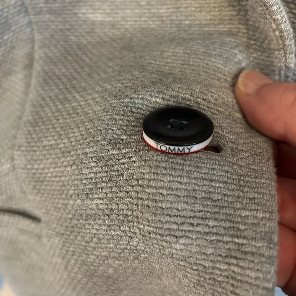 Tommy Hilfiger Textured Gray Ribbon Trim Blazer. Size 4. - Image 5